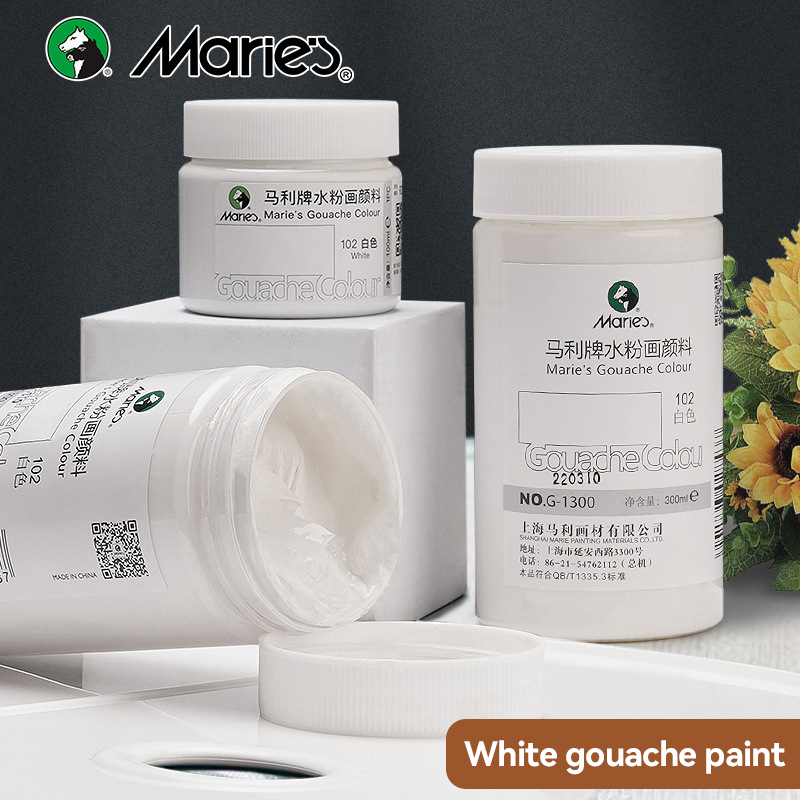 Gouache Paint Set - White Gouache Paint 100ml/300ml Bottles Highlights