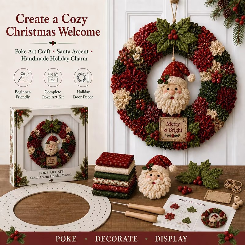 3D Christmas Fabric Poke Art K - Art Craft Kit 评论和价格