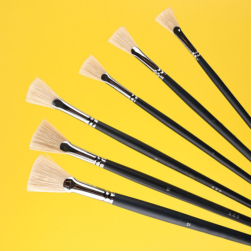 8Pcs/set Bristle Fan-shaped Oi - Gouache Paint Set 评论和价格