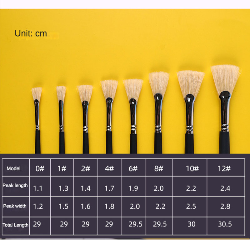 8Pcs/set Bristle Fan-shaped Oi - Gouache Paint Set 评论和价格